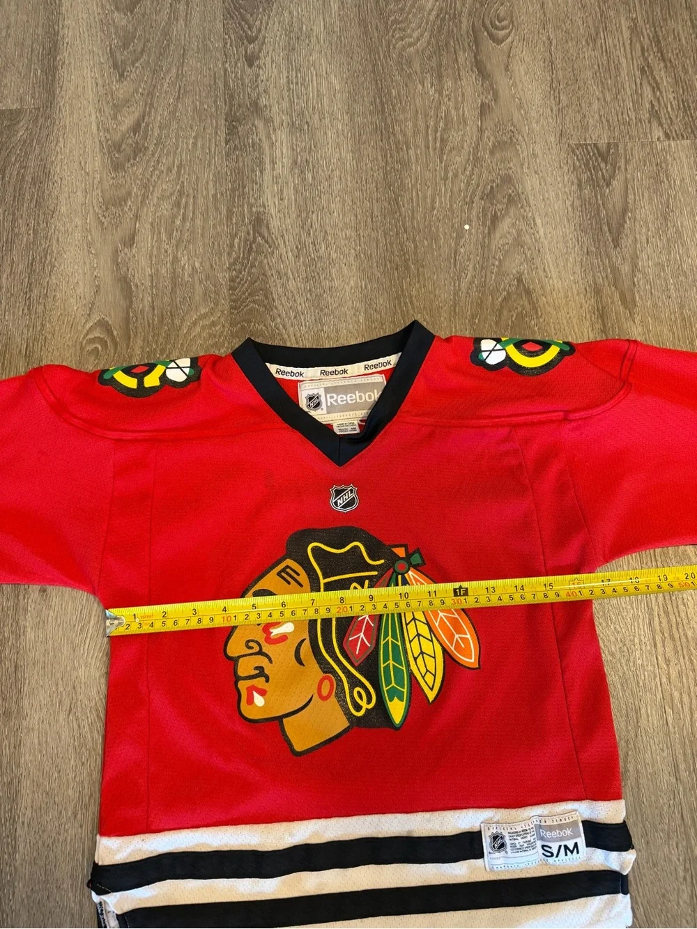 Chicago Blackhawks Reebok Blank Jersey Youth S/M EUC